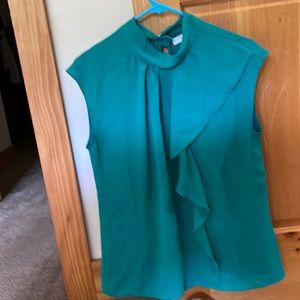 Emerald green sleeveless blouse